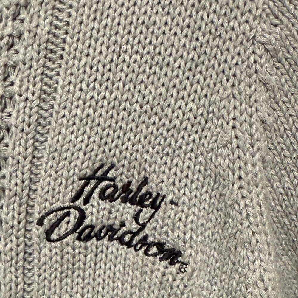 Harley-Davidson Women's Knit Cardigan, size M, light gray - Picture 2 of 10